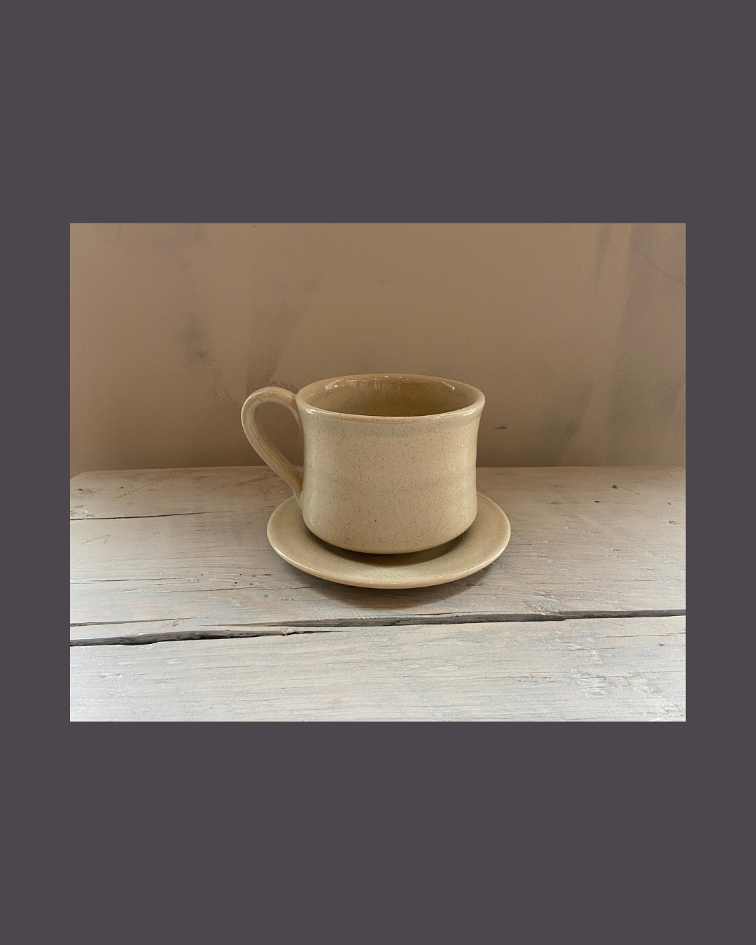 Mug and Saucer in White Speckle | KC