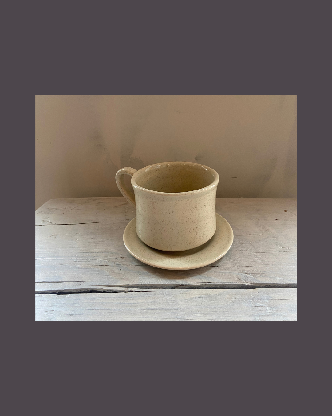 Mug and Saucer in White Speckle | KC