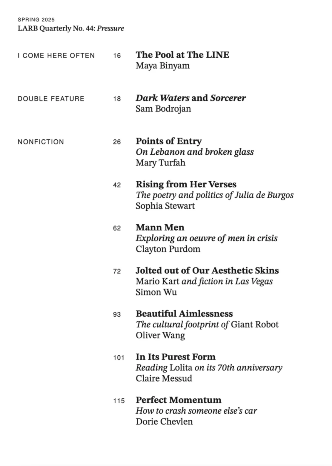 LARB QUARTERLY / no. 44