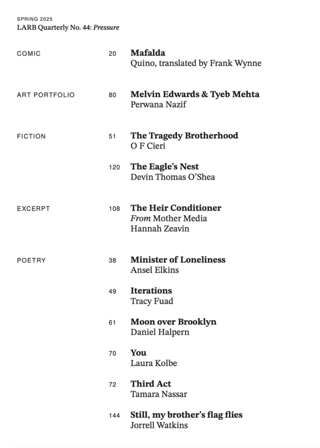 LARB QUARTERLY / no. 44